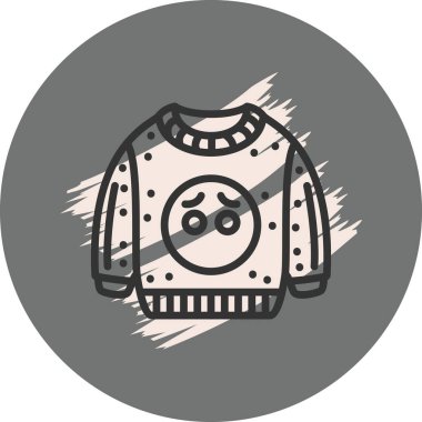 Önünde üzgün yüz tasarımı olan süveter.