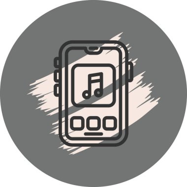 müzik web simgesi vektör illüstrasyonu