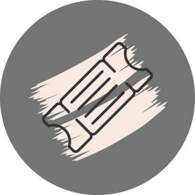 Gri arkaplan rengine sahip basit bilet simgesi