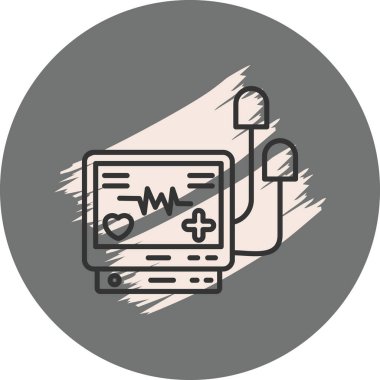 Defibrilatör simgesi basit düz illüstrasyon