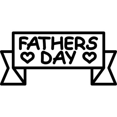 Babalar günü pankartı, kalpler ve kurdelelerle.