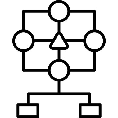 Birbirine bağlı geometrik şekilleri gösteren basit diyagram