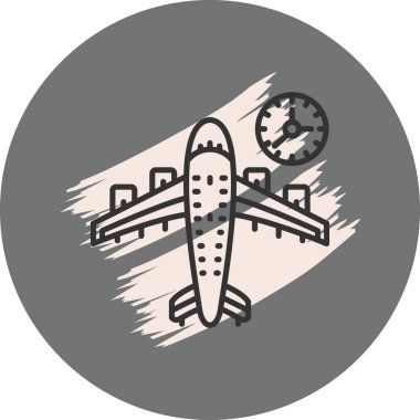 Arka planda saatle uçan uçak