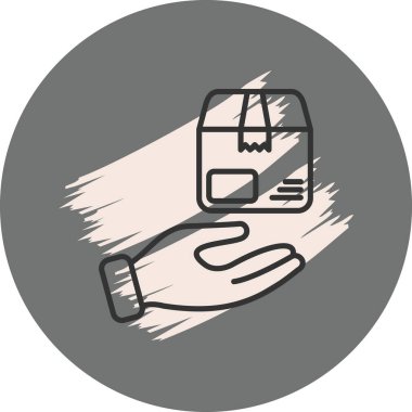 Küçük teslimat paketi simgesini tutarken