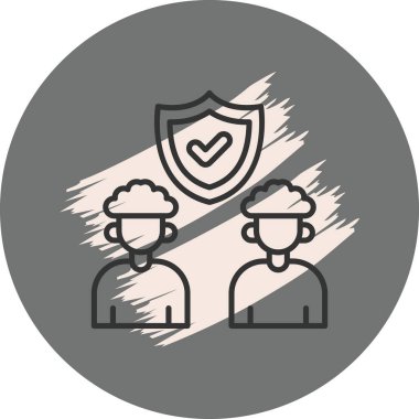 Kalkanları ve işaretleri olan iki kişi.