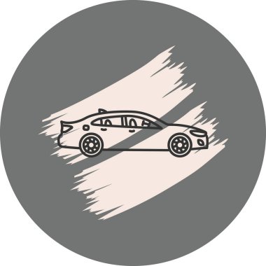 Gri arkaplan dizaynında basit bir araba simgesi