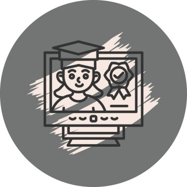 Diplomasını ekranda alan mezun öğrenci