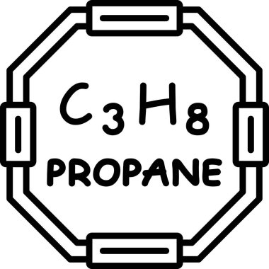 Propan molekülünün kimyasal yapısı, basit web simgesi