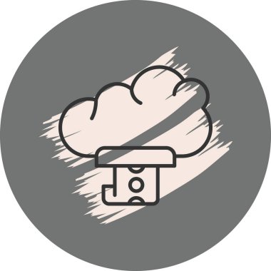 Basit bulut ve peynir grafik tasarımı