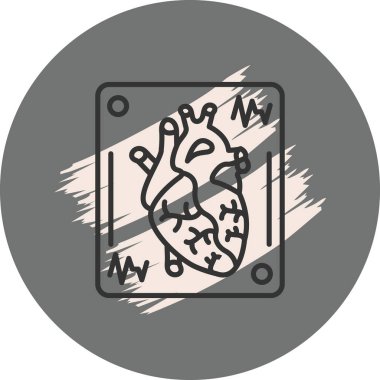 Gri arkaplanda anatomik kalp çizimi