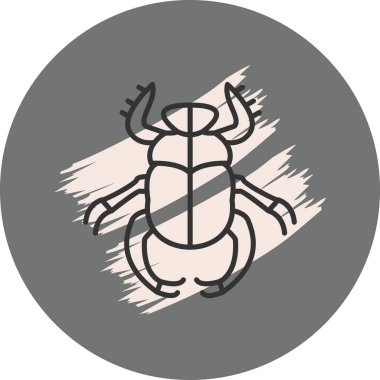 Gri arkaplanda basit böcek çizimi