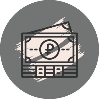Russian Ruble Notes Icon, Vector Illustration