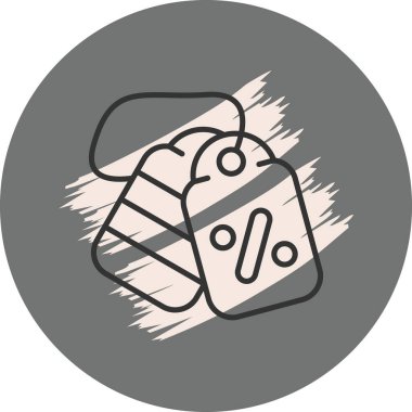 Yüzde sembollü iki indirimli etiket