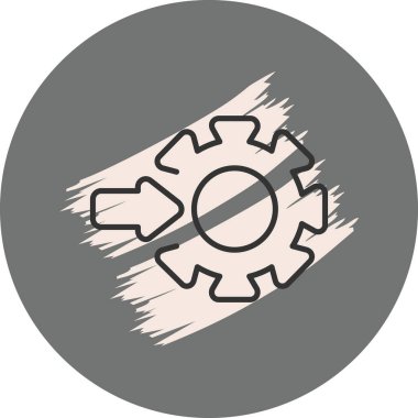 Gri arkaplanda okları olan dişli simgesi