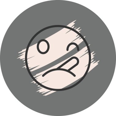 Gri arkaplan ile basit üzgün yüz simgesi