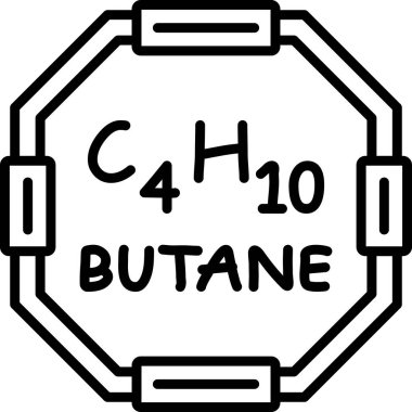 Butane molekülünün kimyasal yapısı, basit ağ simgesi