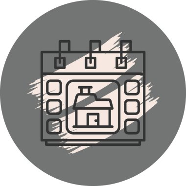 Takvim simgesi içerideki ev sembolü