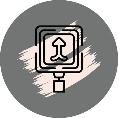 Yukarı doğru ok işaretinin basit simgesi