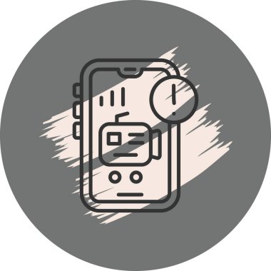 Kamera uygulaması ve saati gösteren akıllı telefon