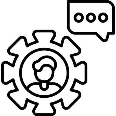 Kişiyle ve konuşma baloncuğuyla vites sembolü