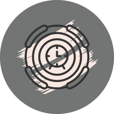 Basit çizgileri olan dairesel saat tasarımı