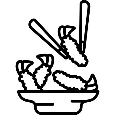 Çıtır karides yemek çubuklarıyla toplanıyor.