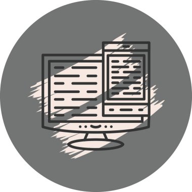 Metin görüntüleyen bilgisayar monitörü ve akıllı telefon