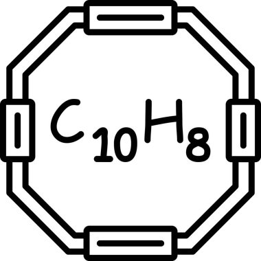 Chemical structure of Naphthalene molecule, web simple icon