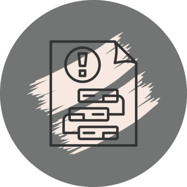 Uyarı simgesi ve istiflenmiş dosyaları gösteren belge