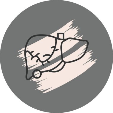 Karaciğer organının basit çizimi