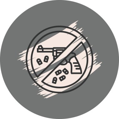 Üzerinde kurşun olan bir silah sembolü yok.