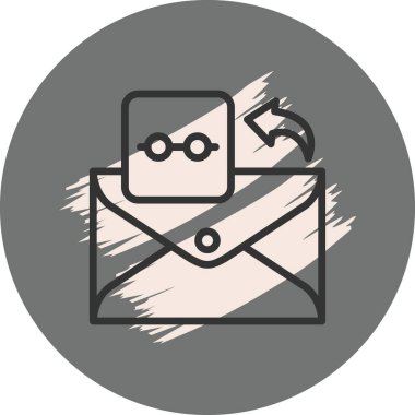 İletişimi sembolize eden gözlüklü ve oklu zarf