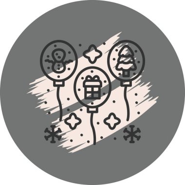 Süslü balonlar. Kardan adam hediyesi.