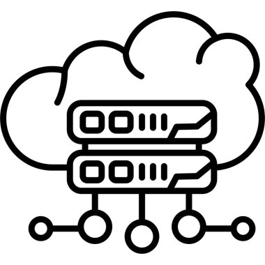 Cloud Server Icon, Illustration on White Background
