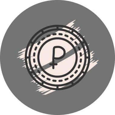 Osetya Sikke Simgesi. Uygulama veya web sayfası için basit web logosu 