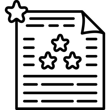 Yıldızları ve metin satırlarını içeren belge