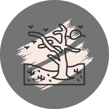 Abstract drawing of tree in desert