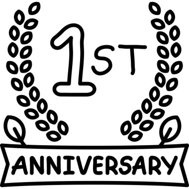 Dekoratif defne çelengiyle birinci yıldönümü kutlaması