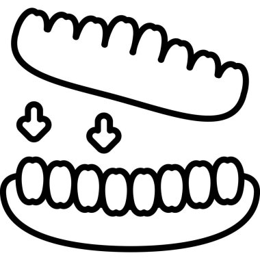 Two sets of cartoon teeth illustration
