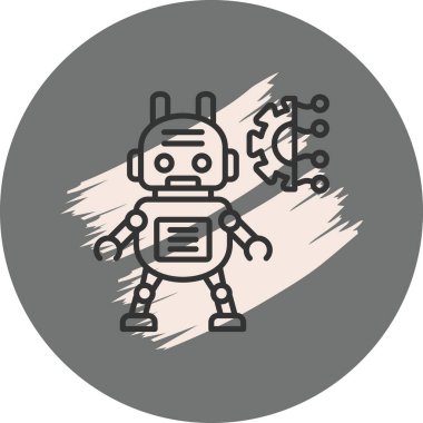 Dişlilerin yanında duran robot karakter