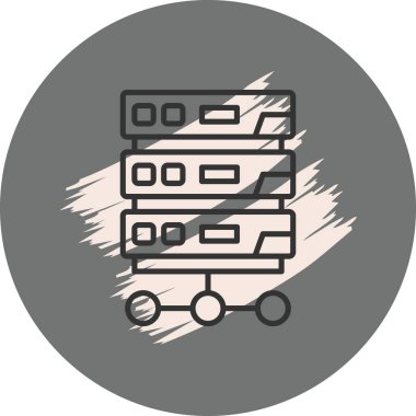 Stacked servers connected by network lines