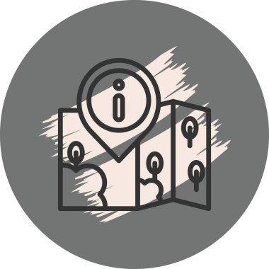 Konum kodu ve bilgi simgesine sahip simgeyi haritala