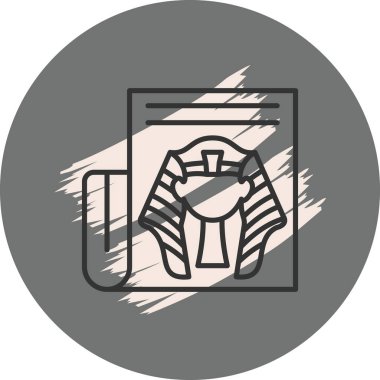 Firavun Satır Simgesi, Beyaz Arkaplanda Basit Görüntü 