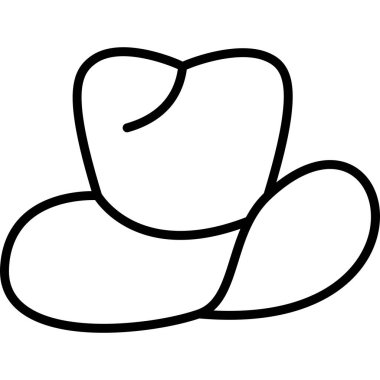 Kovboy şapkasının basit taslağı