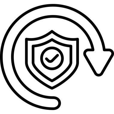 İşaretli ve dairesel oklu kalkan simgesi