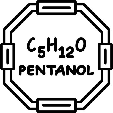 Pentanol molekülünün kimyasal yapısı, basit web simgesi