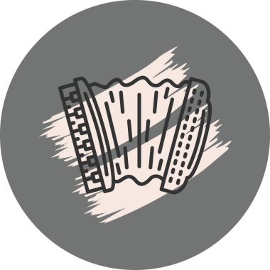 Dekoratif elementlerle el çizimi akordeon