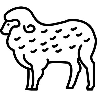 Koyun ikonu vektör illüstrasyon tasarımı