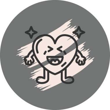 Mutlu çizgi film karakteri neşeyle gülümsüyor.