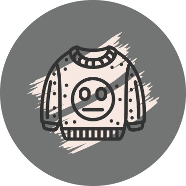 Yaratıcı uygulamalar veya web sayfaları için uygun nötr bir yüze sahip rahat bir süveter çizimi.